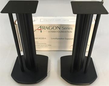 Alphason Aragon Højttalerstandere Sort 50 cm profil forside/front
